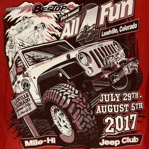 2017 Jeep Club Mile Hi All 4 Fun Long Sleeve Tee - Picture 5 of 5